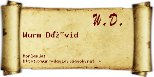 Wurm Dávid névjegykártya
