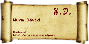 Wurm Dávid névjegykártya